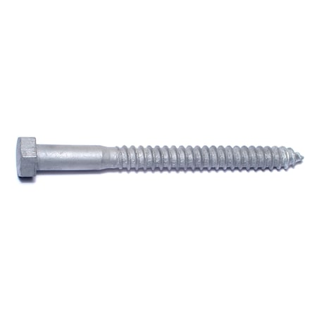 Midwest Fastener Lag Screw, 1/2 in, 5-1/2 in, Steel, Hot Dipped Galvanized Hex Hex Drive, 25 PK 05599